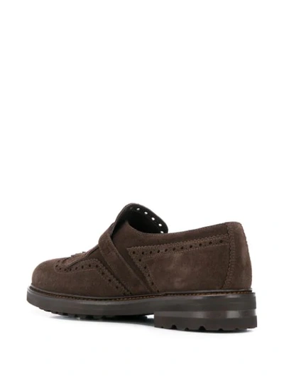 Shop Henderson Baracco Fringed Detail Monk Shoes In Brown