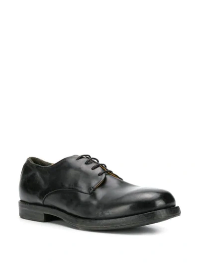 Shop Premiata Worn-out Effect Derby Shoes In Lux Nero/nero