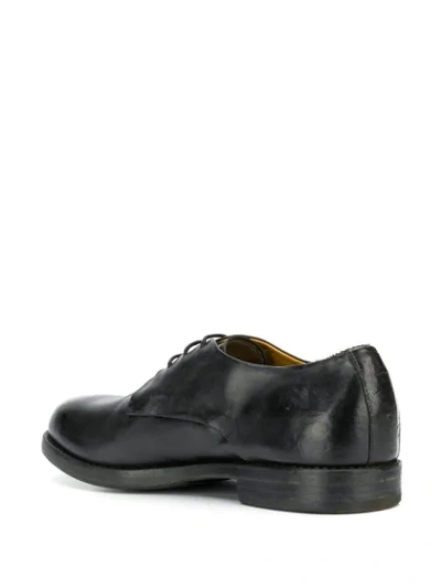 Shop Premiata Worn-out Effect Derby Shoes In Lux Nero/nero