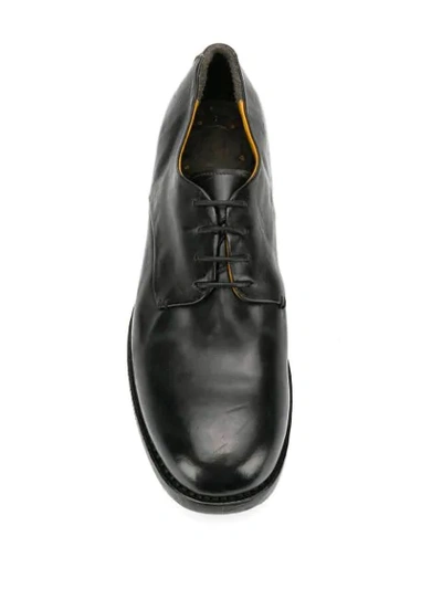 Shop Premiata Worn-out Effect Derby Shoes In Lux Nero/nero