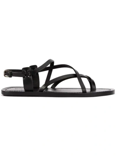 Shop Saint Laurent Multi-strap Sandals In Black