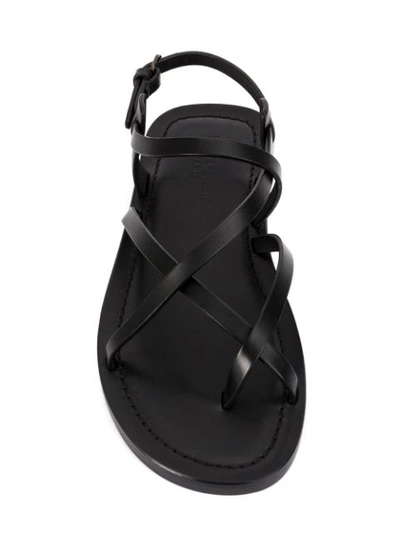 Shop Saint Laurent Multi-strap Sandals In Black
