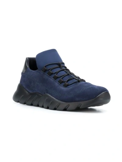 Shop Fendi Running Logo Sneakers In Blue