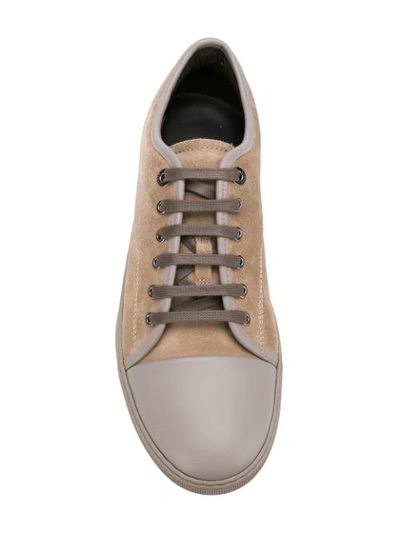 Shop Lanvin Lace-up Sneakers In Neutrals