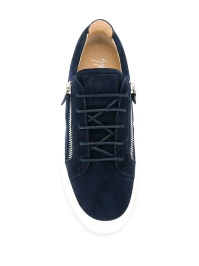 Shop Giuseppe Zanotti Low-top Sneakers In Blue