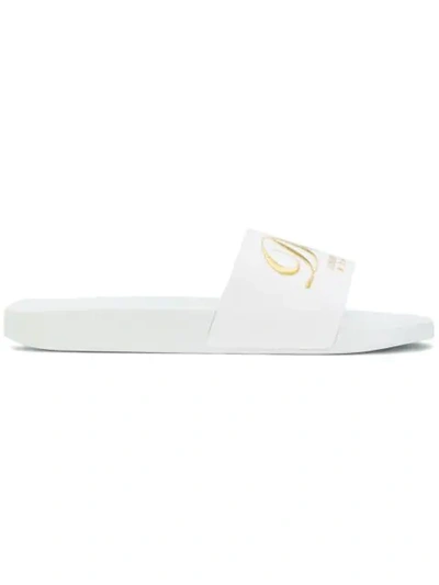 Shop Dolce & Gabbana Dg Luxury Hotel Printed Slides In White