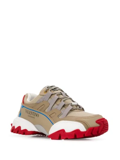 Shop Valentino Garavani Climber Sneakers In Brown