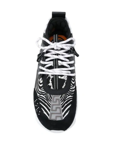 Shop Versace Chain Reaction Sneakers In Black