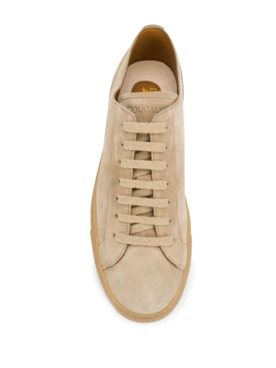 Shop Doucal's Low Top Suede Sneakers In Neutrals