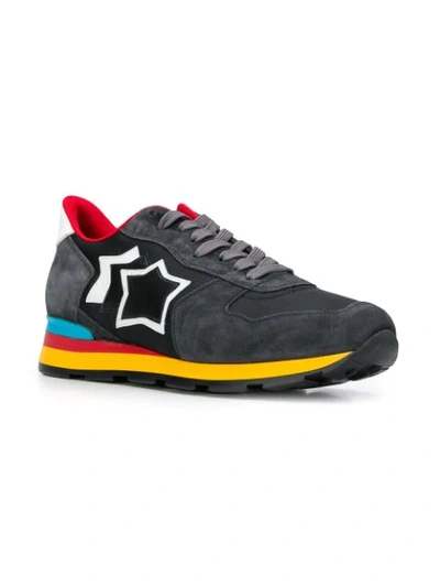 Shop Atlantic Stars Rainbow Sole Lace Up Trainers In Black
