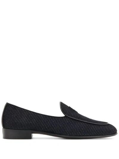 Shop Giuseppe Zanotti G-flash Velvet Loafers In Black