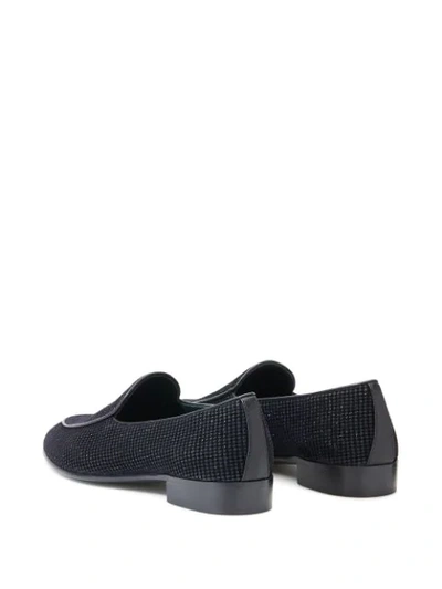 Shop Giuseppe Zanotti G-flash Velvet Loafers In Black