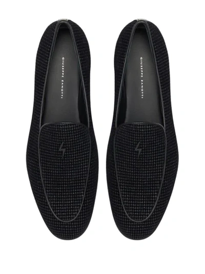 Shop Giuseppe Zanotti G-flash Velvet Loafers In Black