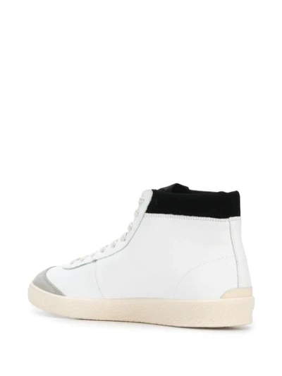 Shop Puma X Rhude Basket '68 Og Mid Sneakers In 01 Blanc De Blanc-drizzle