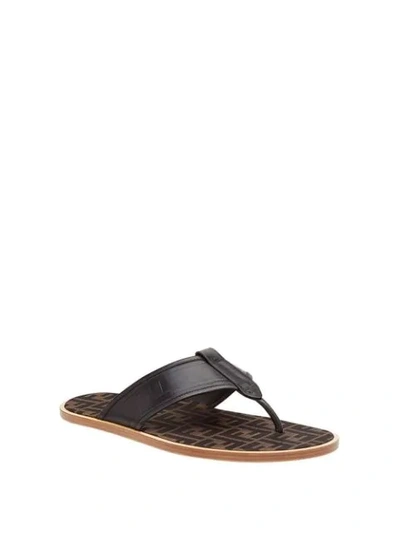 Shop Fendi Flip-flops Mit Monogrammmuster In Black