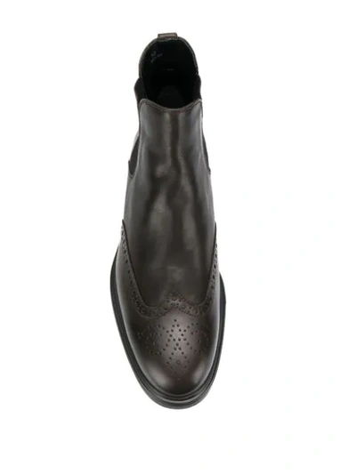 Shop Hogan Brogue Detail Boots In Brown