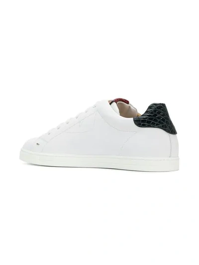 Shop Fendi Bag Bugs Eyes-appliqué Sneakers In White