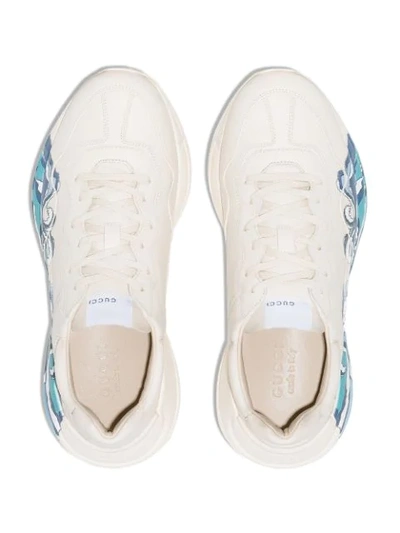 Shop Gucci 'rhyton' Sneakers Mit Wellen In 9522 Apollo Ivoise