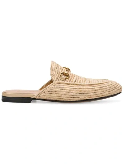 Shop Gucci Princetown Slippers In Neutrals