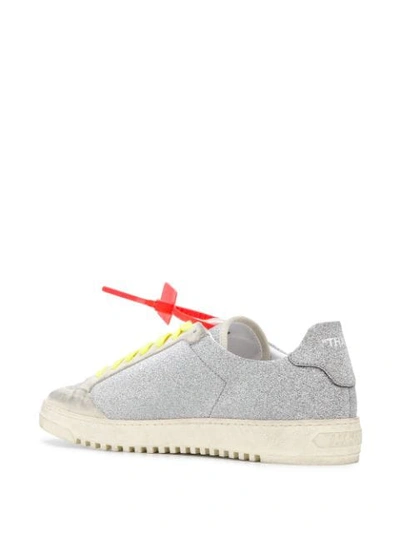 Shop Off-white Glitter Finish Low 2.0 Sneakers In Silver