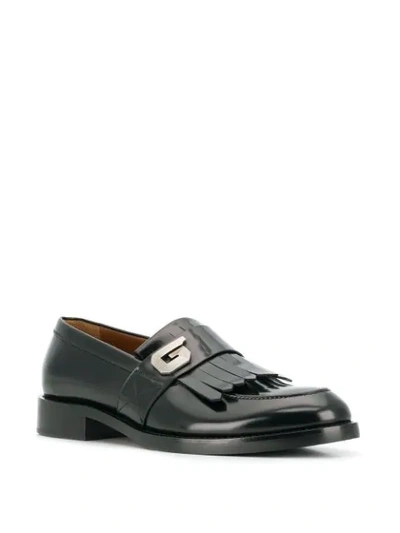 Shop Givenchy G Buckle Penny Loafer In Black
