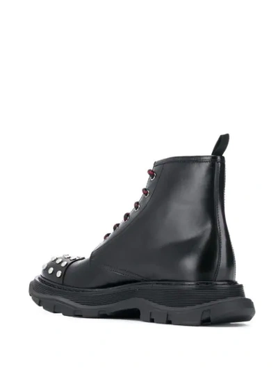 Shop Alexander Mcqueen Studded Lace-up Boots In Black