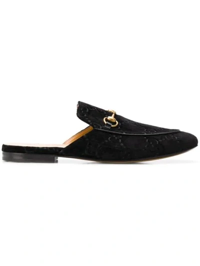 Shop Gucci Gg Horsebit Backless Slippers In Black