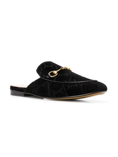 Shop Gucci Gg Horsebit Backless Slippers In Black