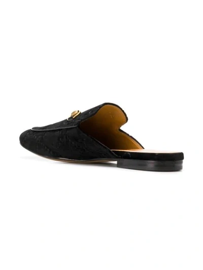 Shop Gucci Gg Horsebit Backless Slippers In Black