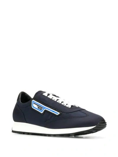 Shop Prada Low-top Lace-up Sneakers In Blue