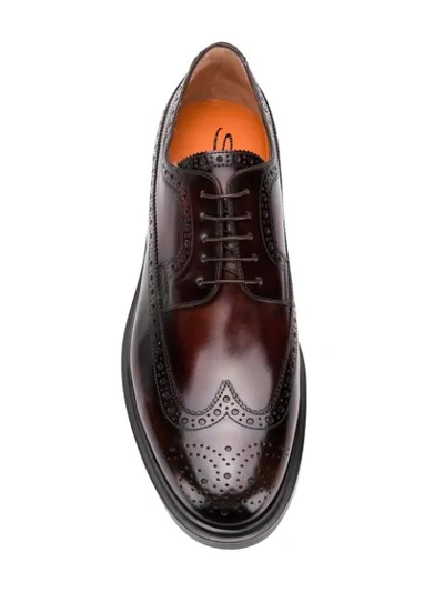 Shop Santoni Eric Oxford Shoes In Brown