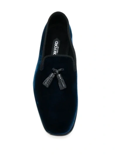Shop Tom Ford Tassel Loafer Shoes In Blue