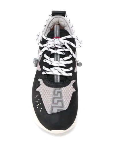 Shop Versace Chain Reaction 2 Sneakers In Black