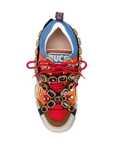 Shop Gucci Flashtrek Sneakers In Red