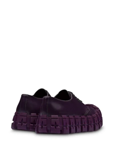 Shop Prada Derby-schuhe Mit Dicker Sohle In Purple