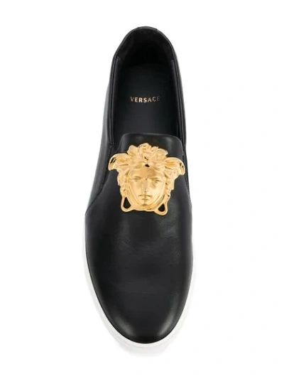 Shop Versace Medusa Head Skate Shoes In Black