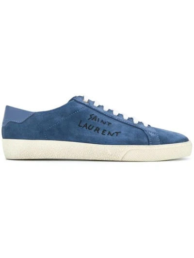 Shop Saint Laurent Classic Court Sneakers In Blue