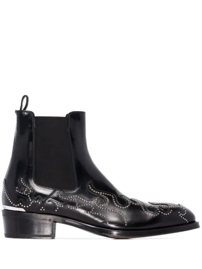 Shop Alexander Mcqueen Flame Ankle Boots In Black