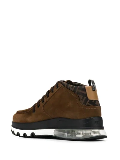 Shop Fendi Lace-up Boots In Brown