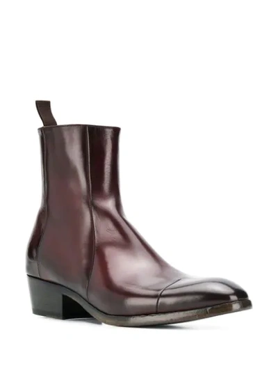 Shop Silvano Sassetti Leather Ankle Boots In Brown