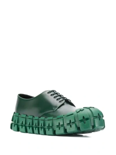 Shop Prada Chunky Derby Shoes In Green