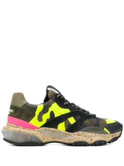 Shop Valentino Bounce Camouflage Sneakers In Black