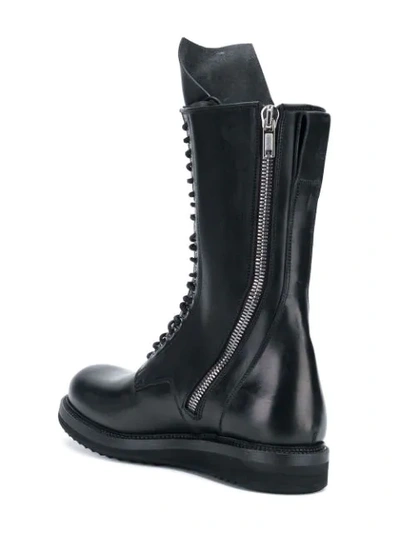 Shop Rick Owens Lace-up Combat Boots - Black
