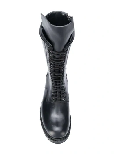 Shop Rick Owens Lace-up Combat Boots - Black