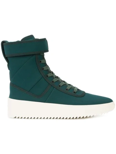 Shop Fear Of God Hi-top Ankle Strap Sneakers In Green