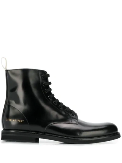 Shop Common Projects Lace-up Ankle Boots In Black