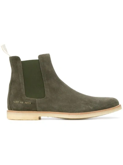 Shop Common Projects Chelsea Boots In Green