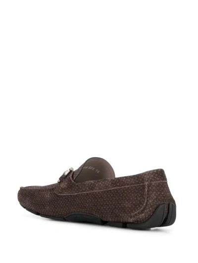 Shop Ferragamo Gancini Bit Driving Loafers In Brown