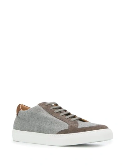 Shop Eleventy Panelled Sneakers In Grey