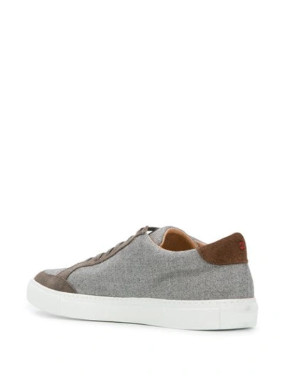 Shop Eleventy Panelled Sneakers In Grey